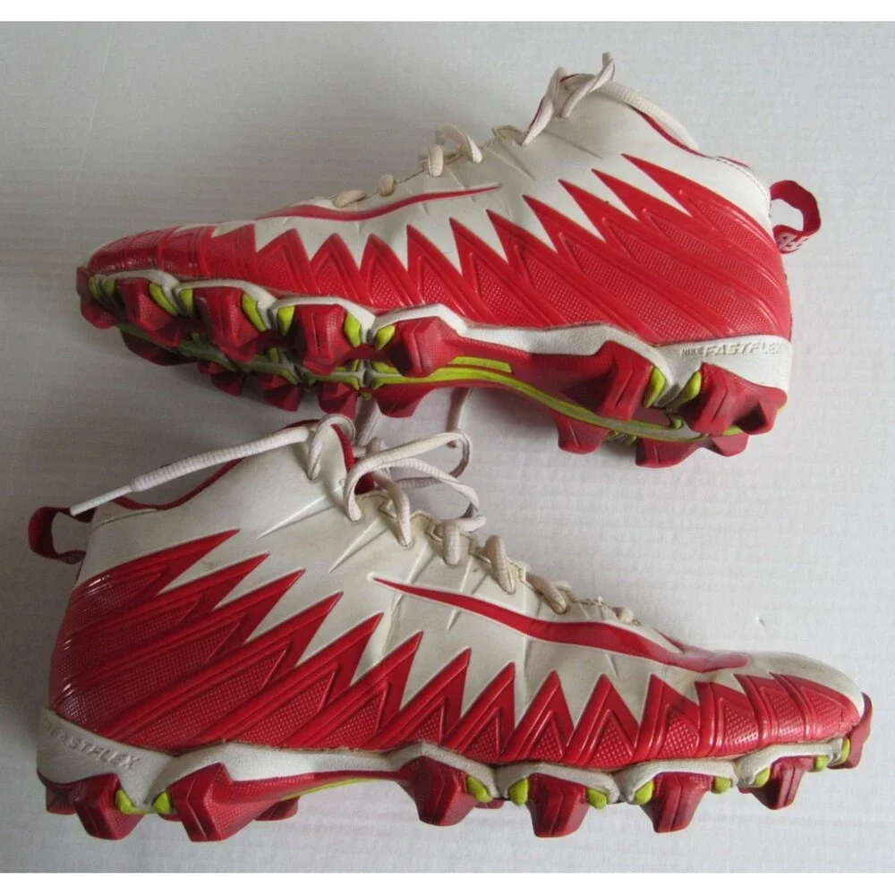 Nike Alpha Fast Flex White/Red Football/Baseball Cleats Size 9.5